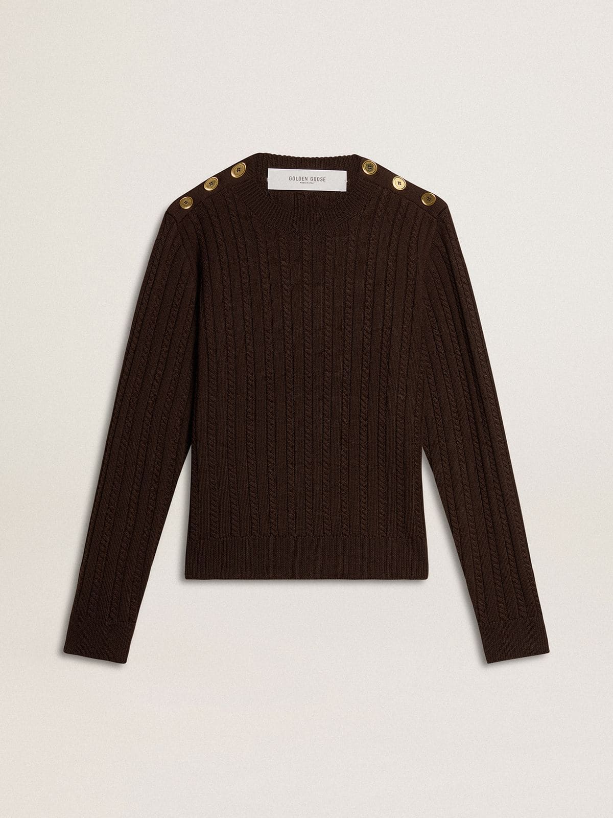 Golden Goose Women's crew-neck sweater in wool blend with gold buttons