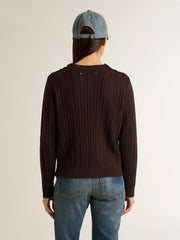 Golden Goose Women's crew-neck sweater in wool blend with gold buttons