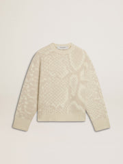 Golden Goose Women’s beige CNY sweater with patterns