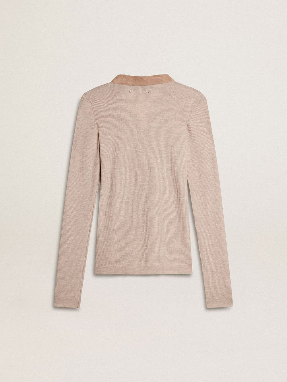 Golden Goose Beige wool sweater with leather details