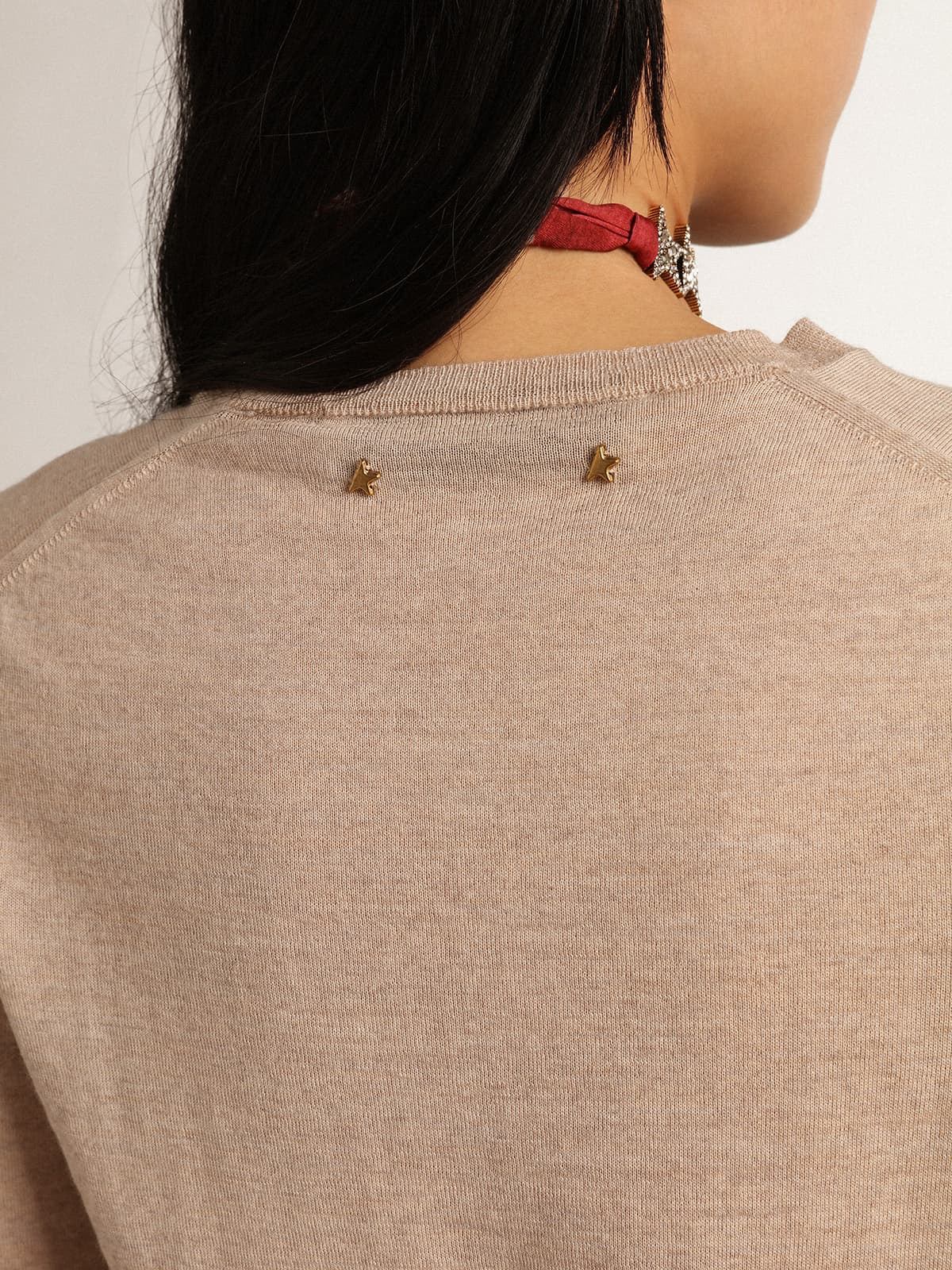 Golden Goose Women's sweater in light brown merino wool