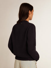 Golden Goose Women’s round-neck sweater in dark blue cotton