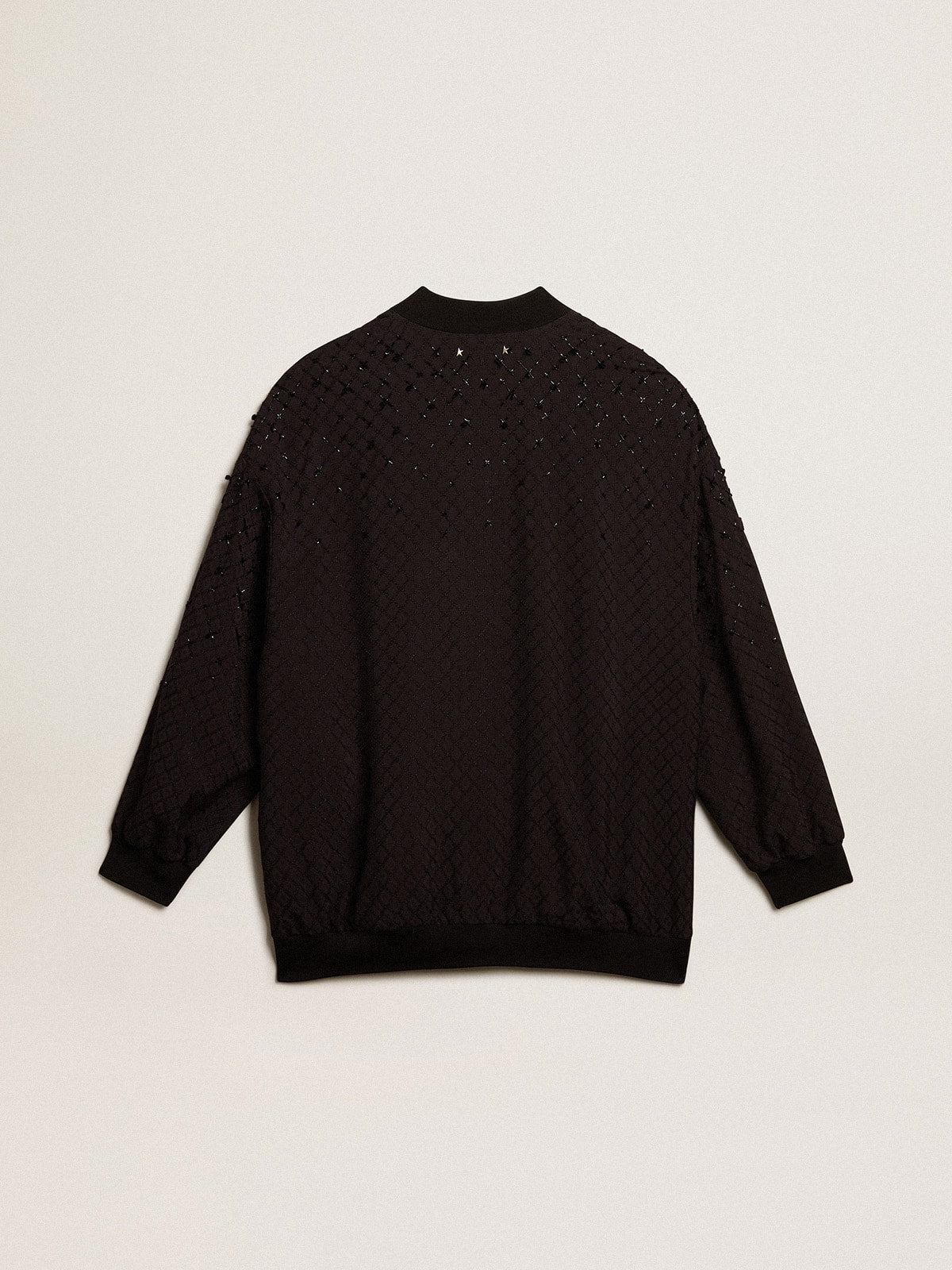 Golden Goose Women’s black cardigan with shaded embroidery