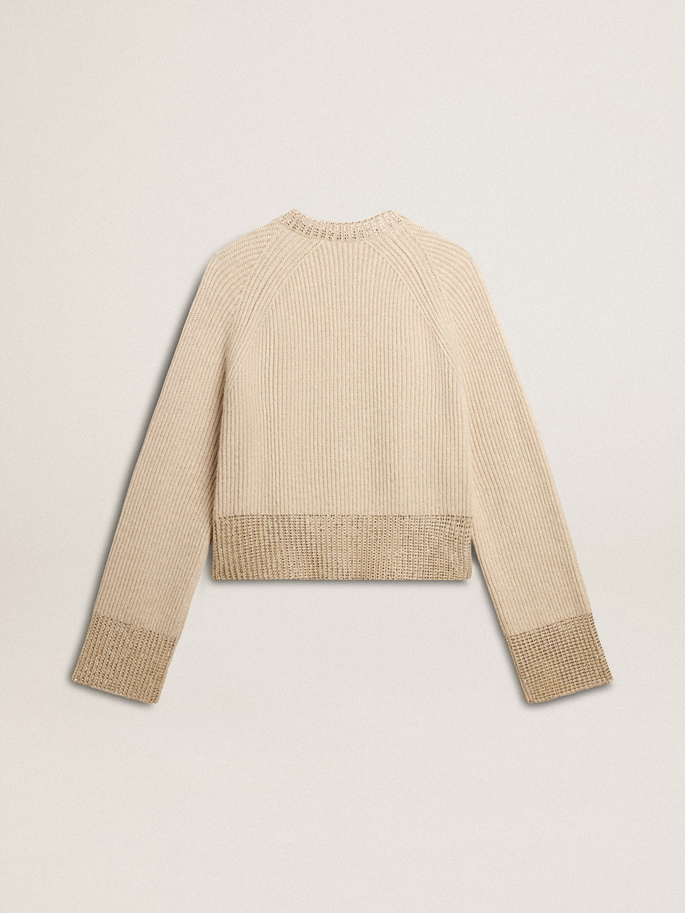Golden Goose Women's boxy sweater in wool with hotfix crystal decoration