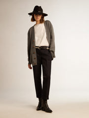Golden Goose Women's grey cotton cardigan with buttons | Golden Goose