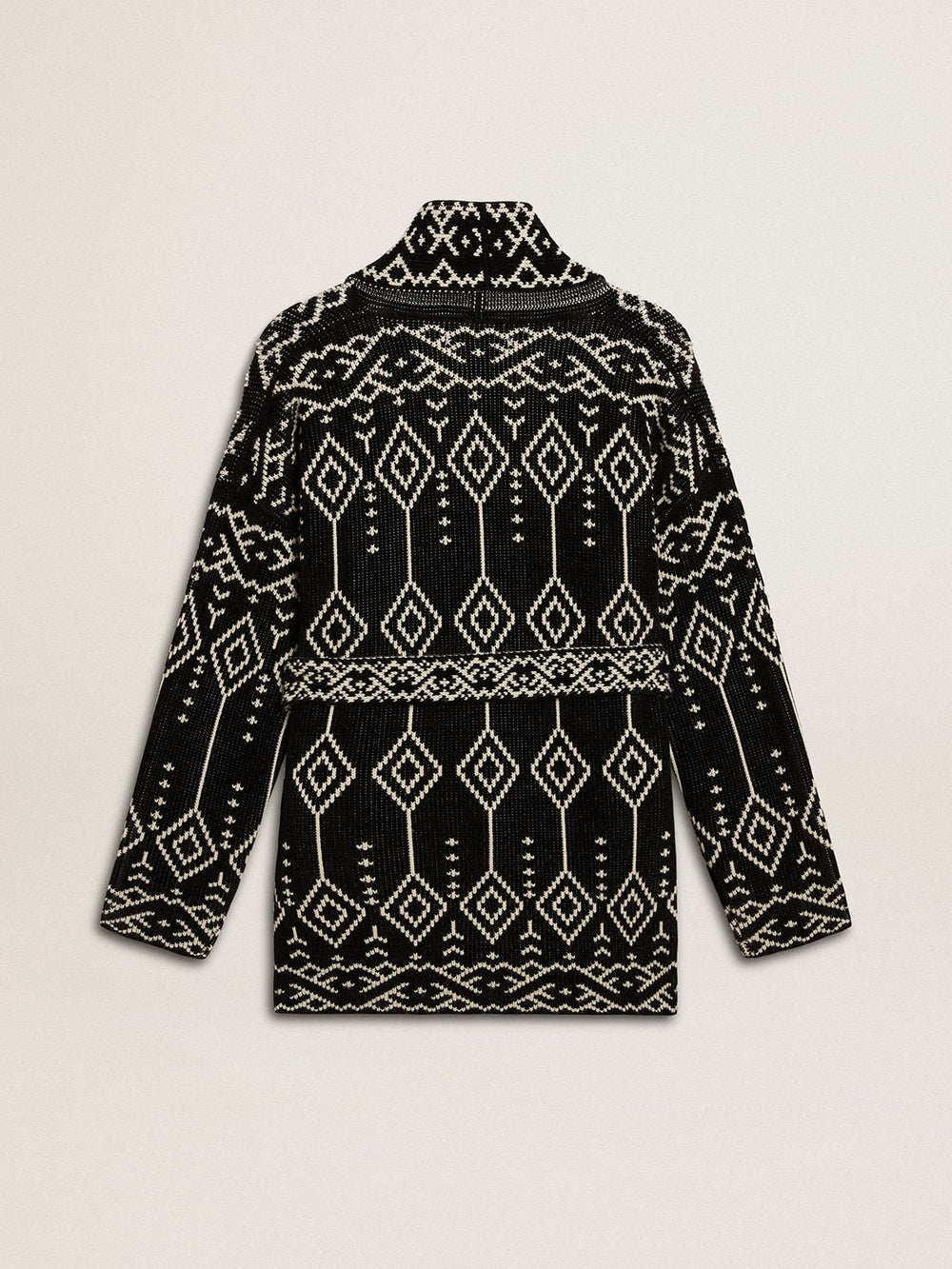 Golden Goose Women’s black cardigan with belt and crystals