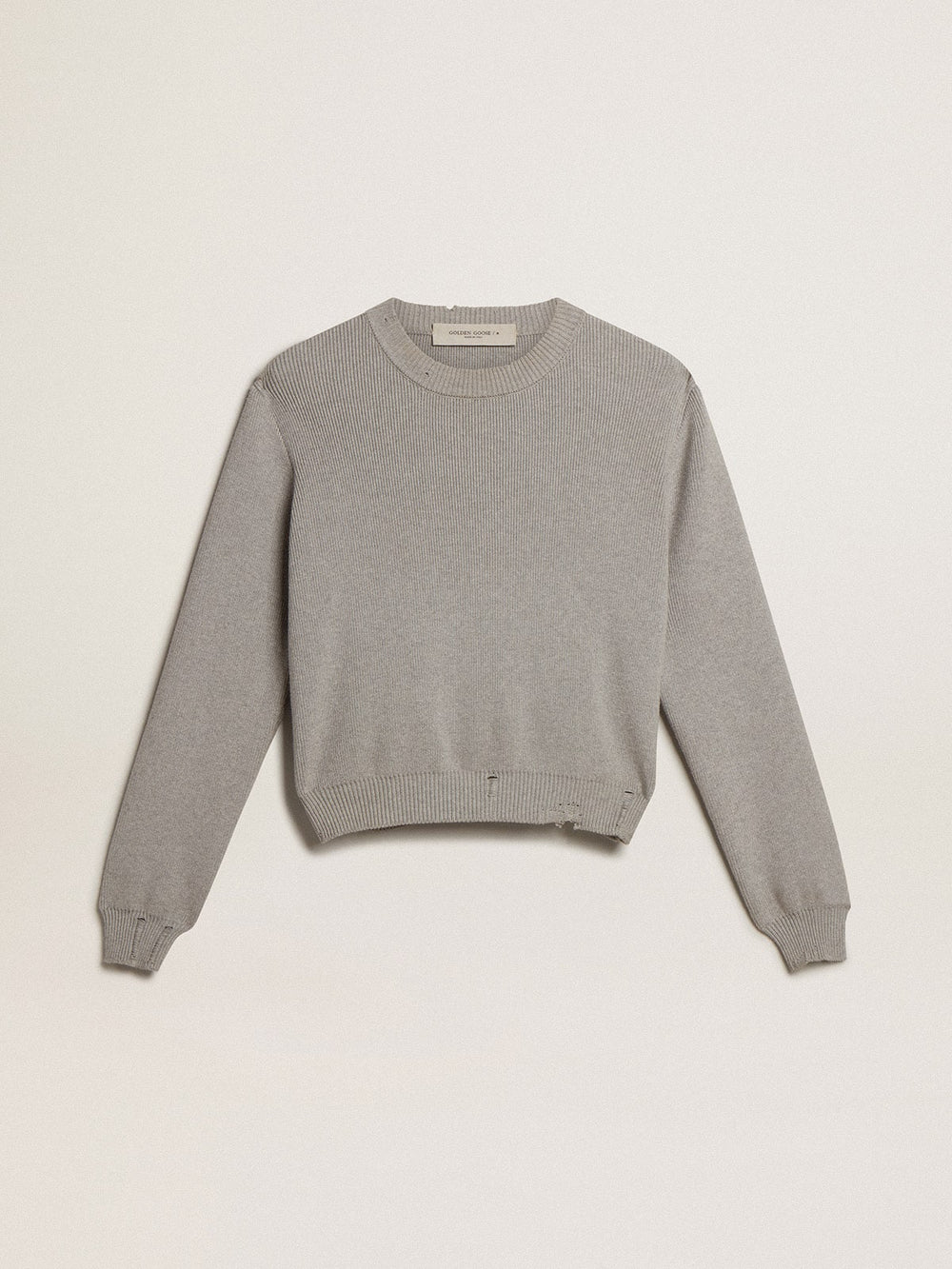 Golden Goose Women's round-neck sweater in gray cotton