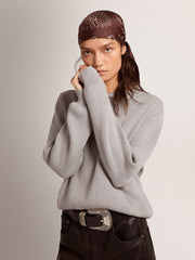 Golden Goose Women's round-neck sweater in gray cotton