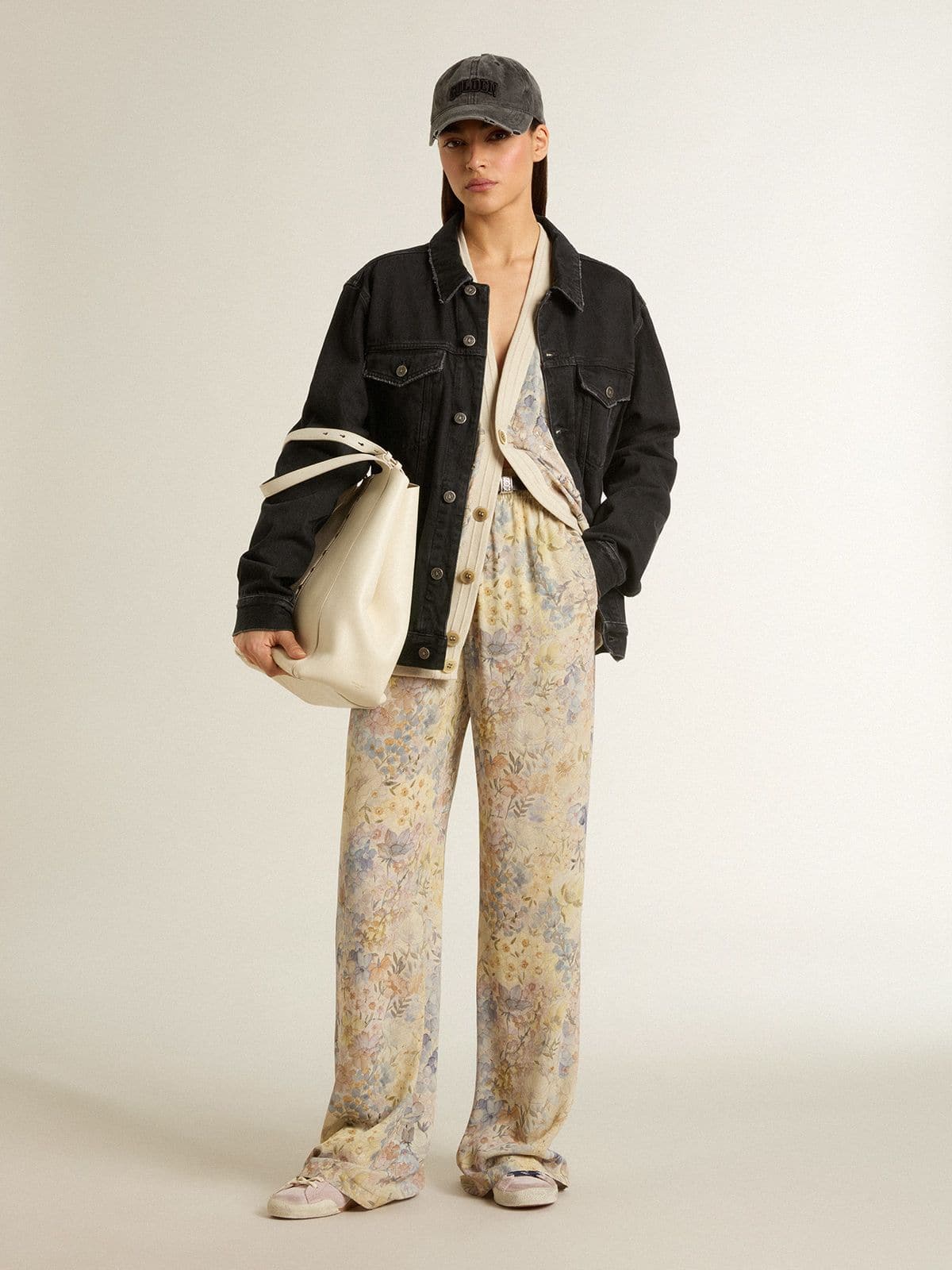 Golden Goose Women’s cardigan with floral print and embroidery
