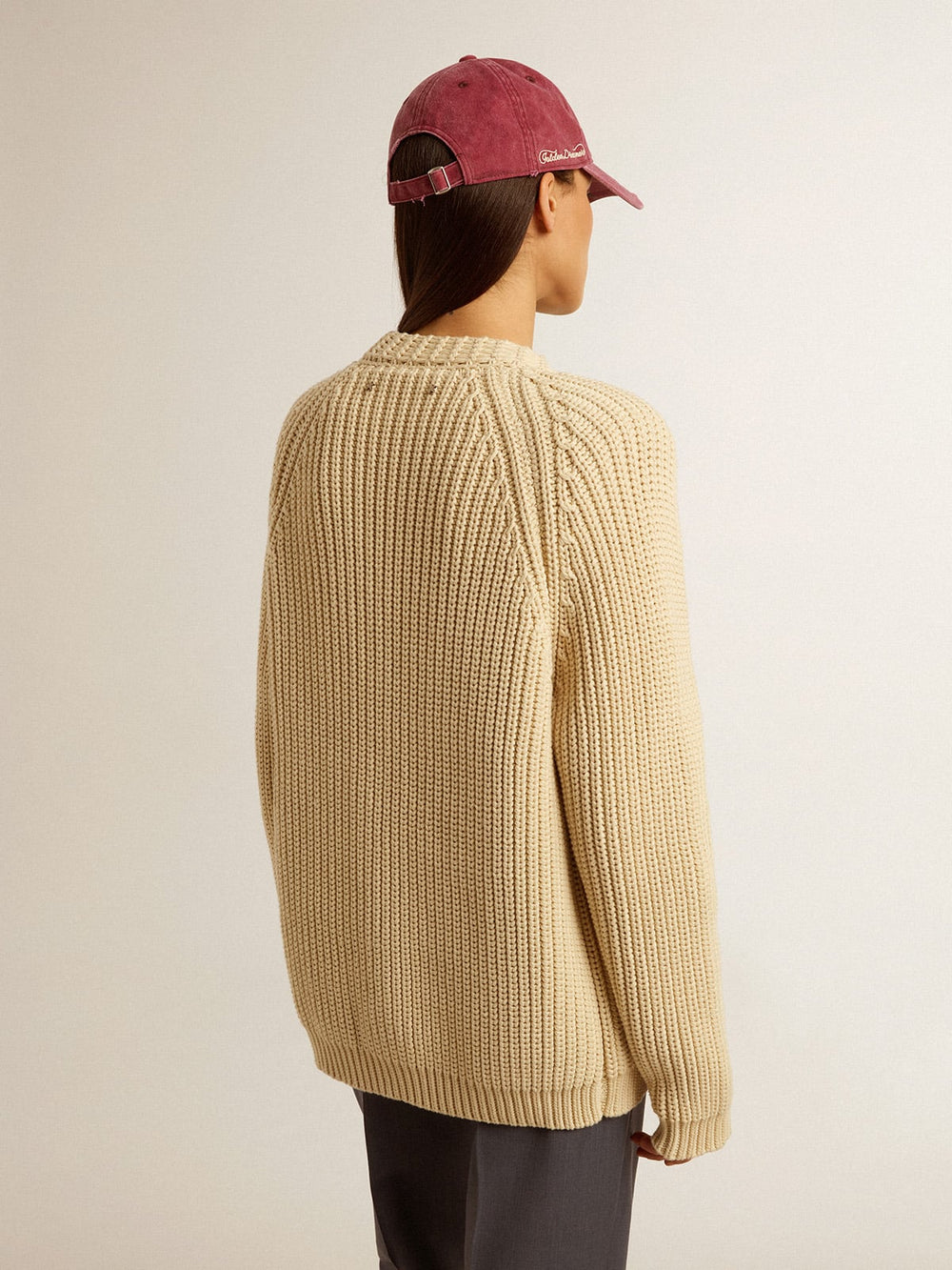 Golden Goose Women's cotton cardigan with embroidery on the front