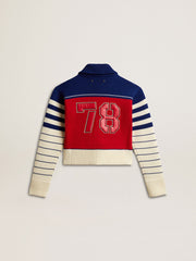 Golden Goose Women’s multicolor striped wool cropped sweatshirt
