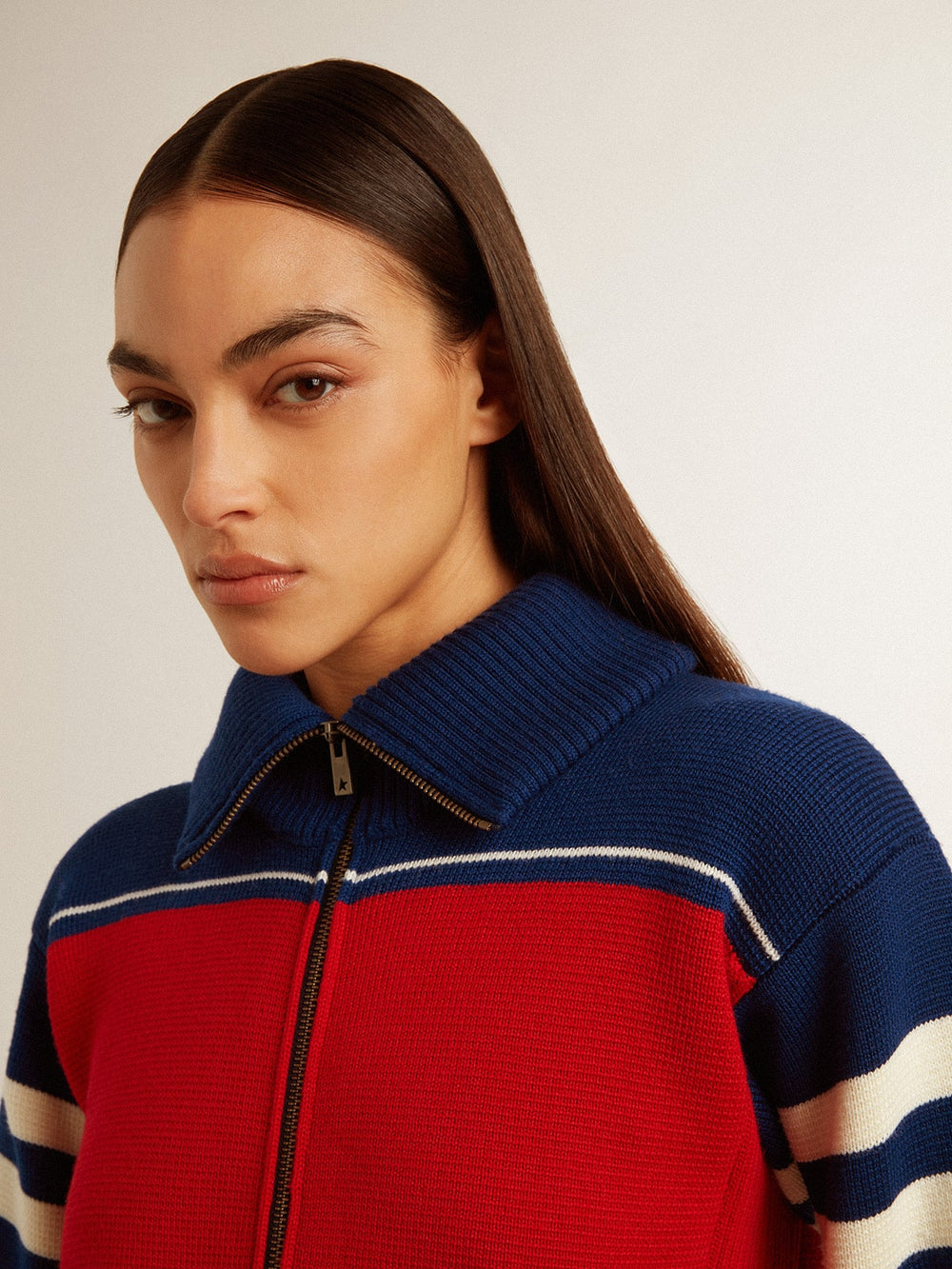 Golden Goose Women’s multicolor striped wool cropped sweatshirt