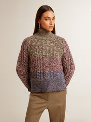 Golden Goose Women's multicolored high neck sweater with mouliné yarn