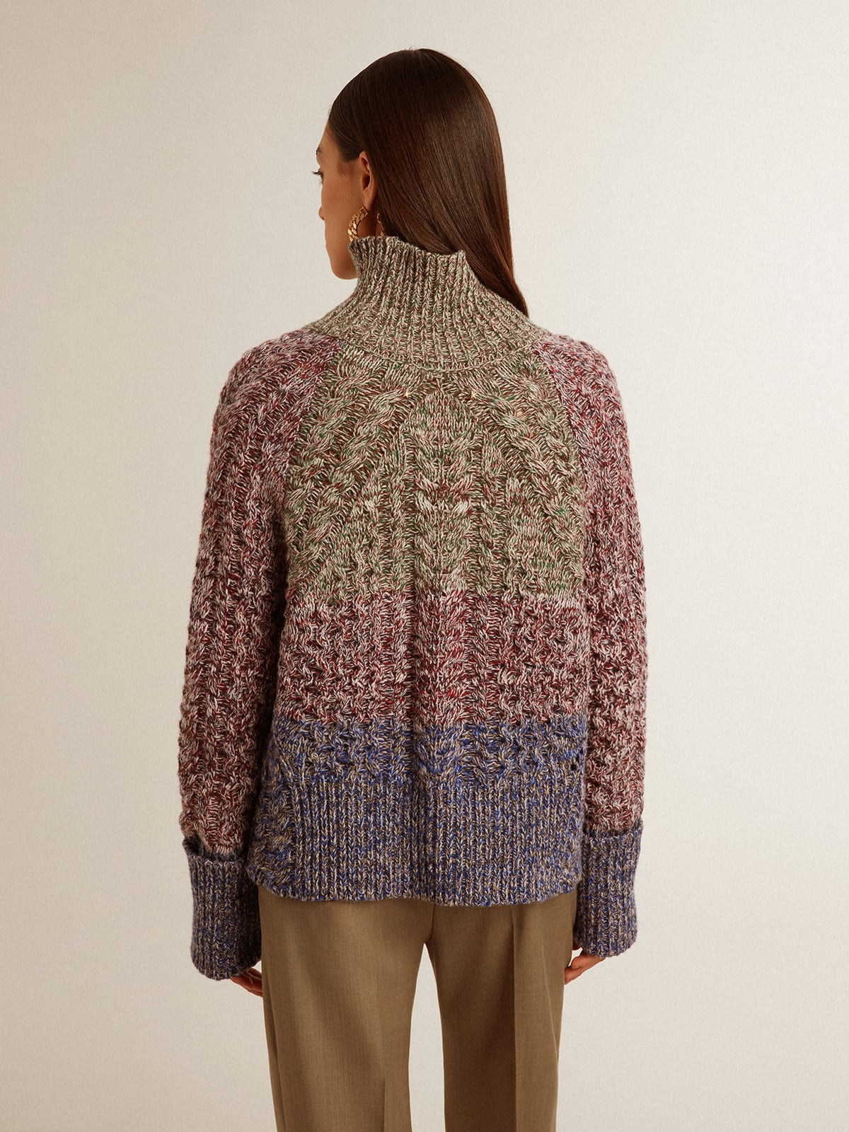 Golden Goose Women's multicolored high neck sweater with mouliné yarn