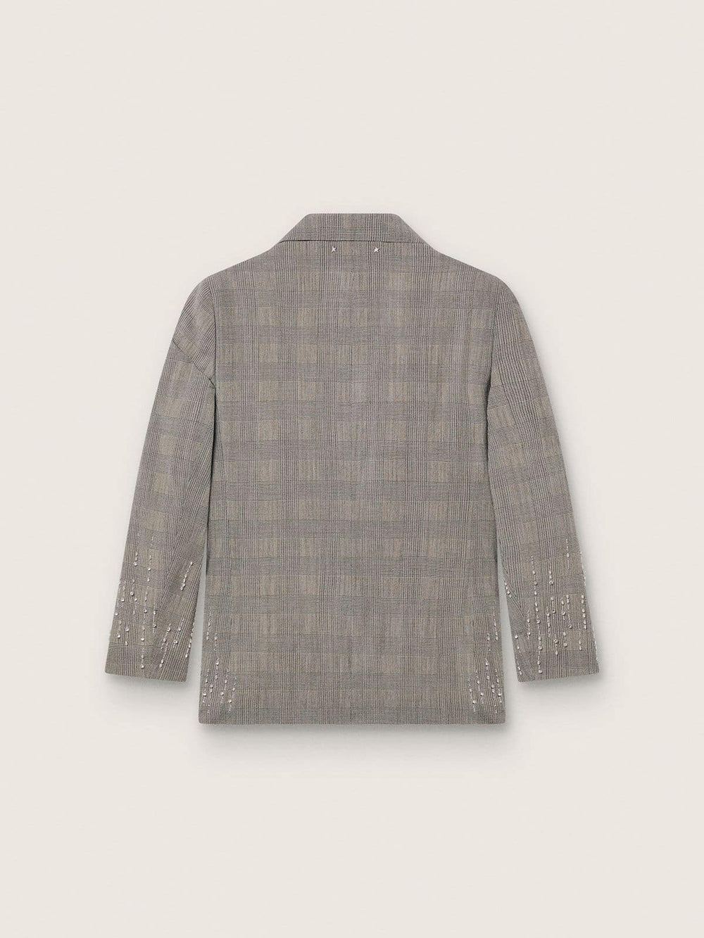 Golden Goose Women's jacket in gray Prince of Wales check with crystal embroidery