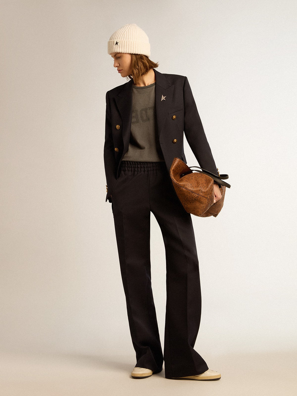Golden Goose Women's double-breasted blue blazer | Golden Goose