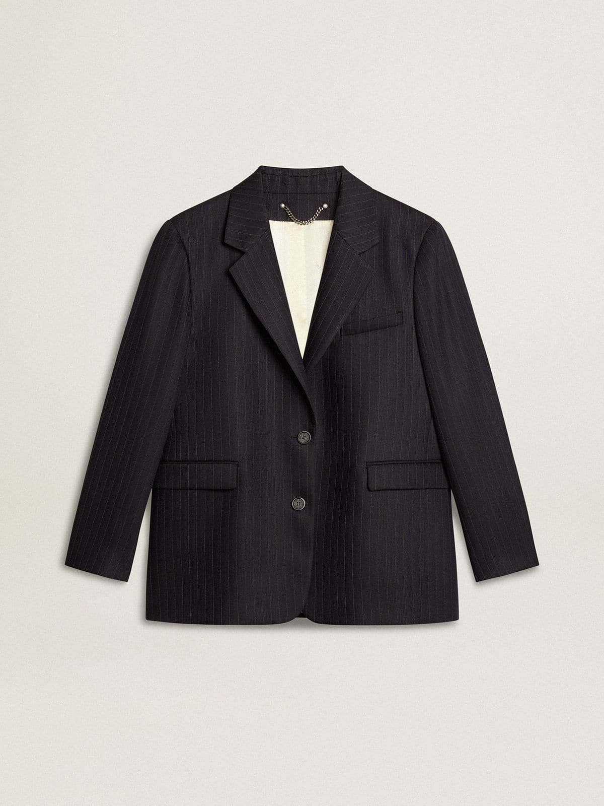 Golden Goose Women's midnight blue wool single-breasted blazer