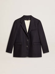 Golden Goose Women's midnight blue wool single-breasted blazer