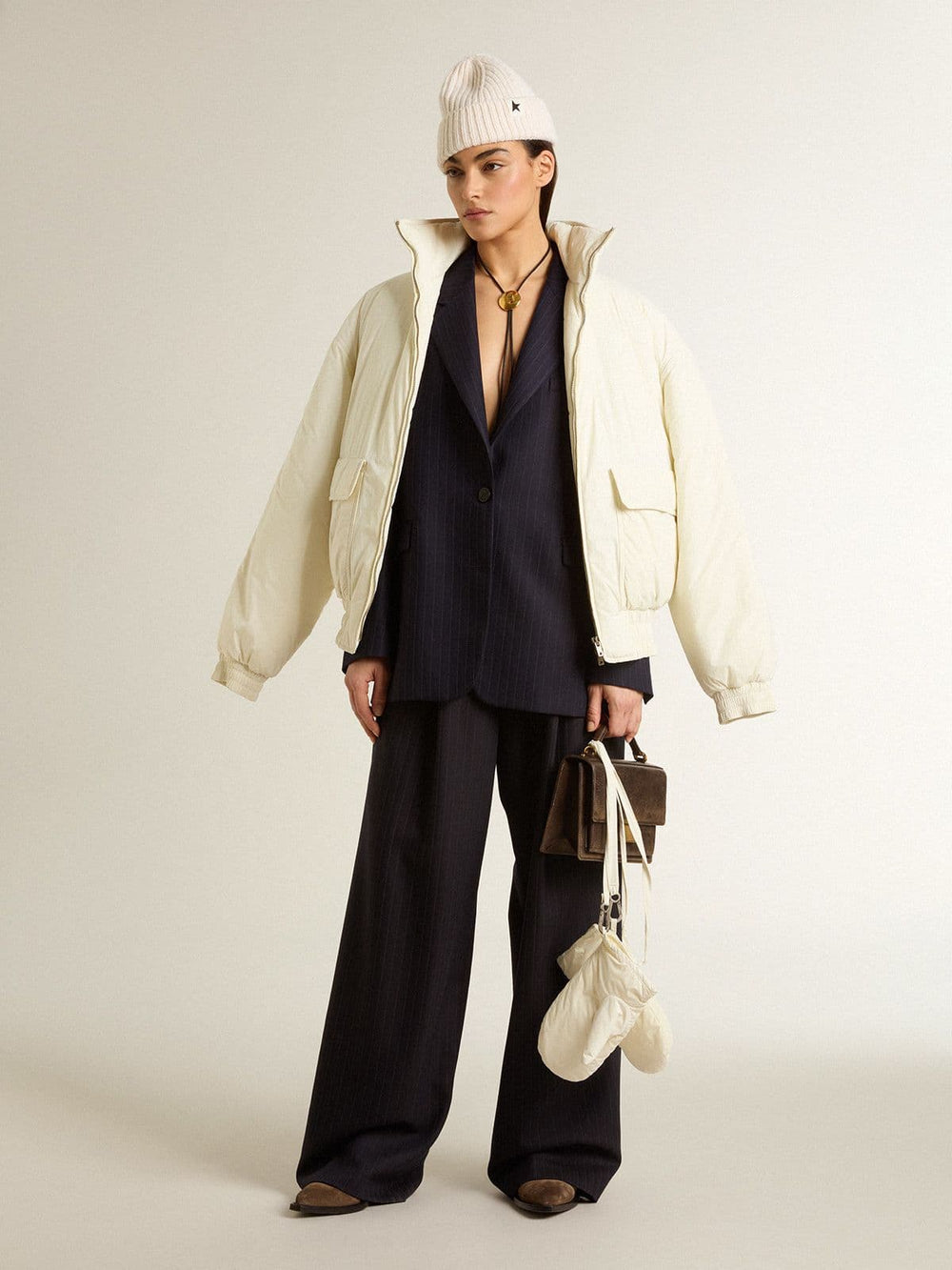 Golden Goose Women's midnight blue wool single-breasted blazer