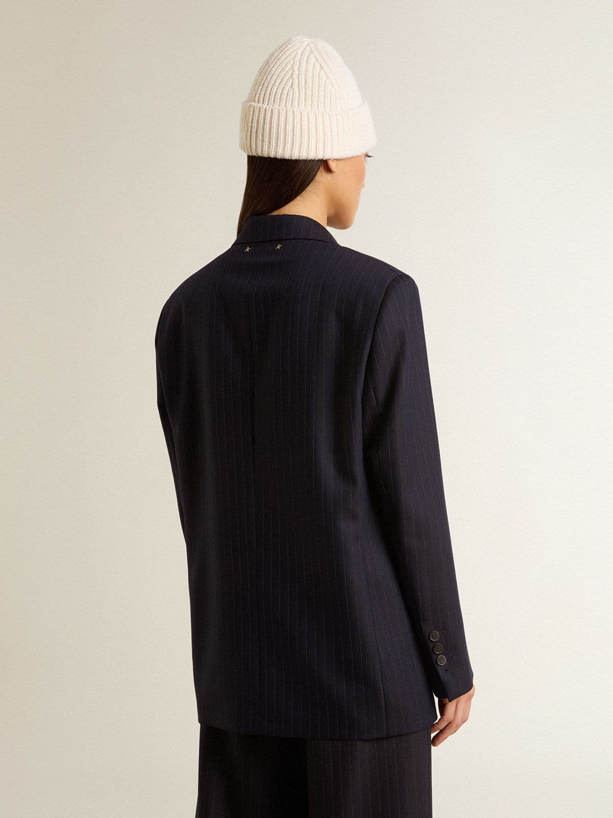 Golden Goose Women's midnight blue wool single-breasted blazer