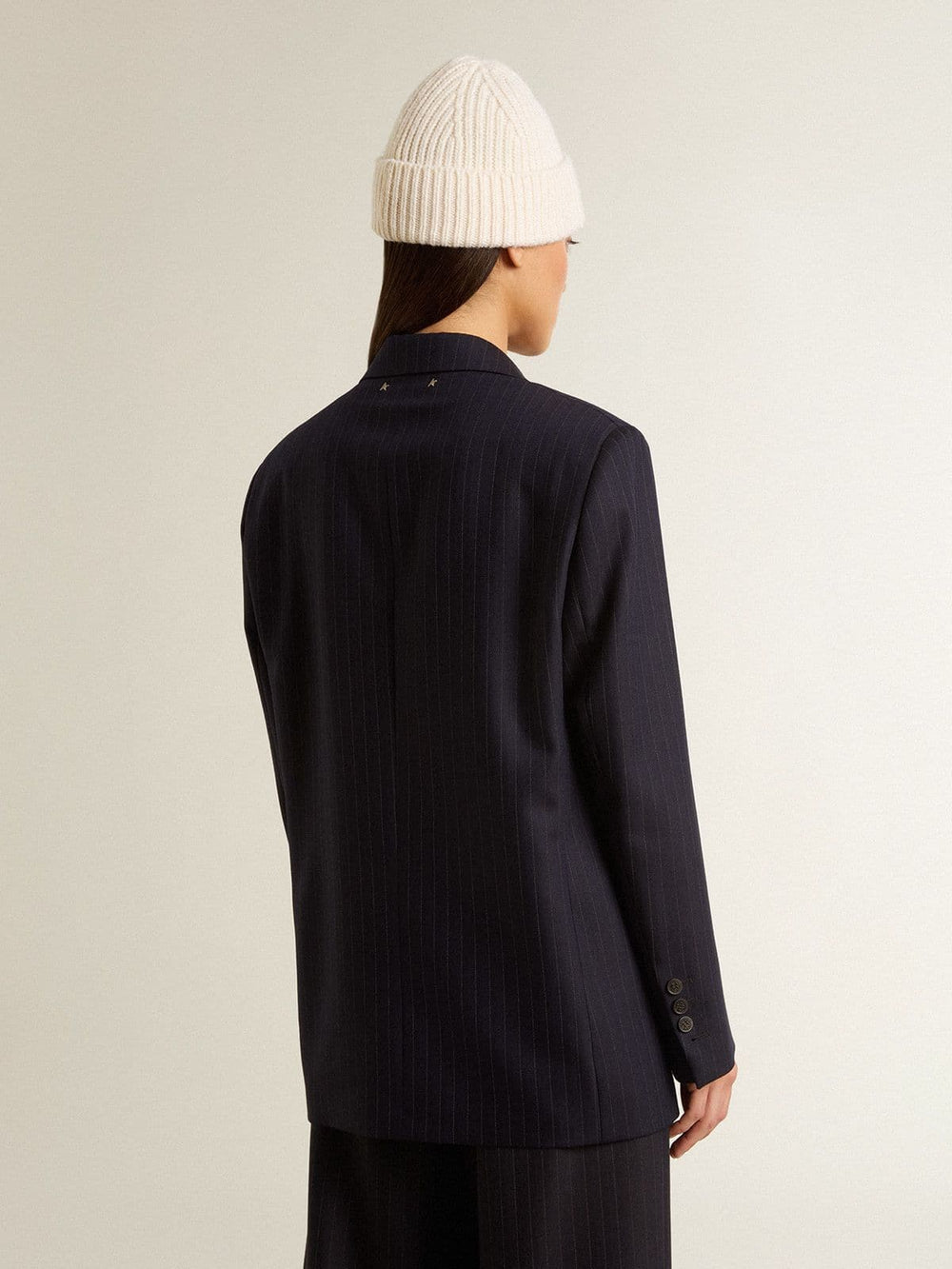 Golden Goose Women's midnight blue wool single-breasted blazer