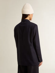 Golden Goose Women's midnight blue wool single-breasted blazer