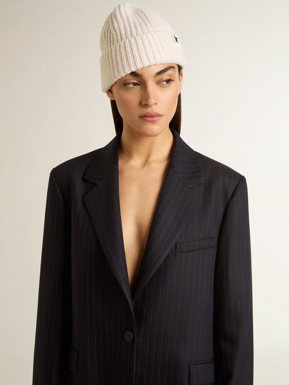 Golden Goose Women's midnight blue wool single-breasted blazer