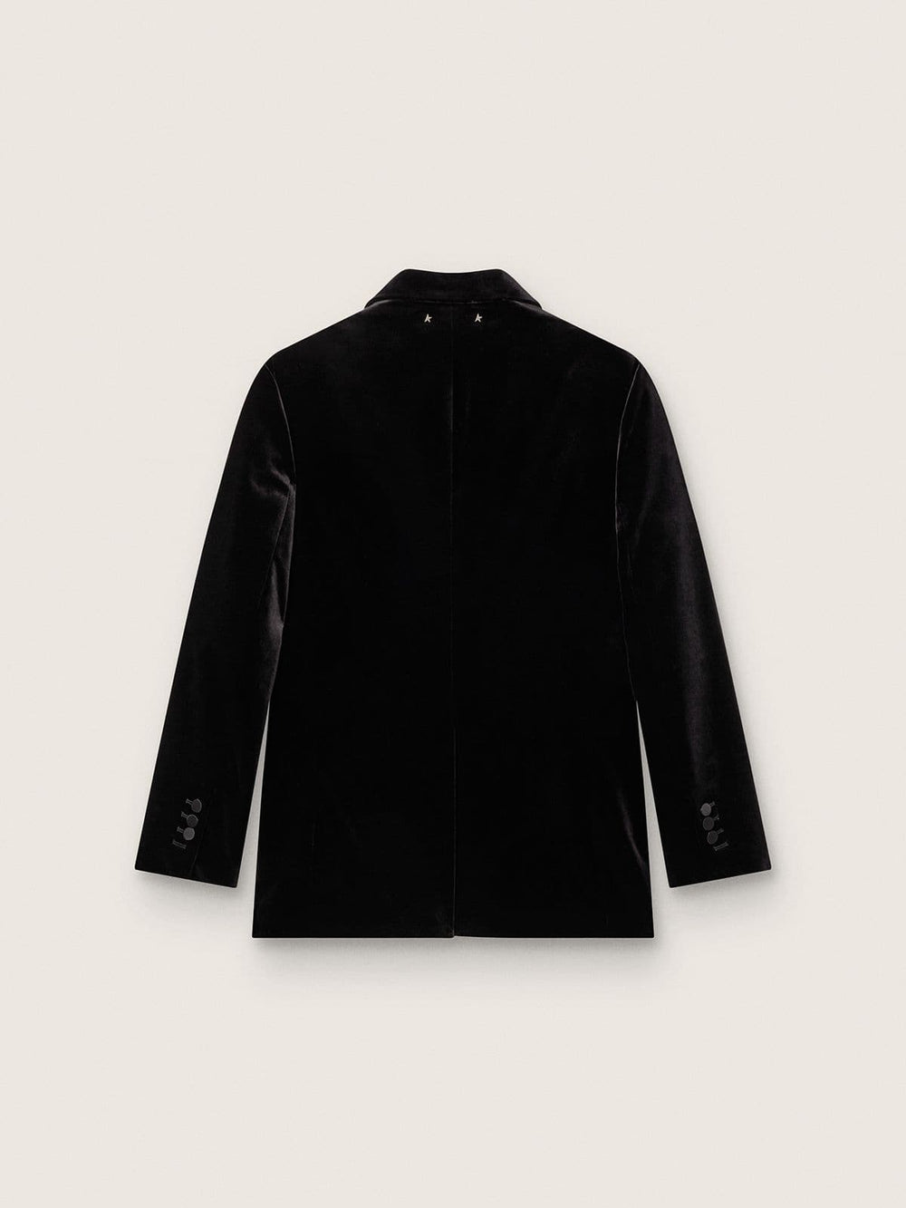 Golden Goose Women's double-breasted jacket in black velvet with black satin lapels