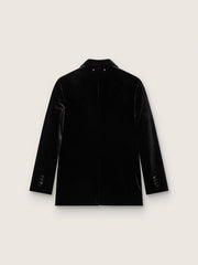 Golden Goose Women's double-breasted jacket in black velvet with black satin lapels