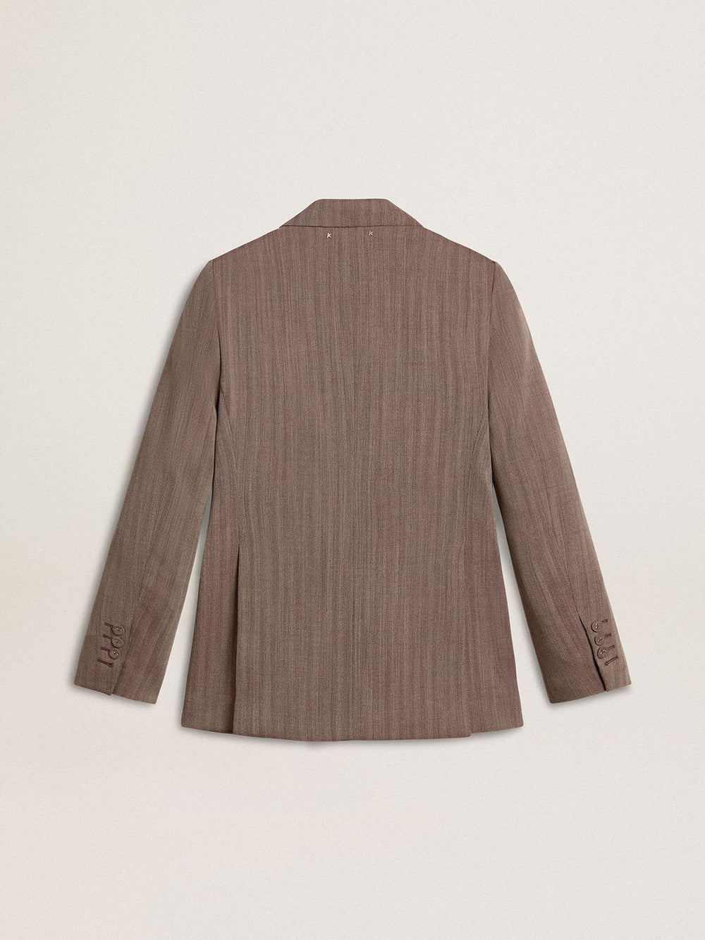 Golden Goose Women's double-breasted blazer in beige chevron wool blend
