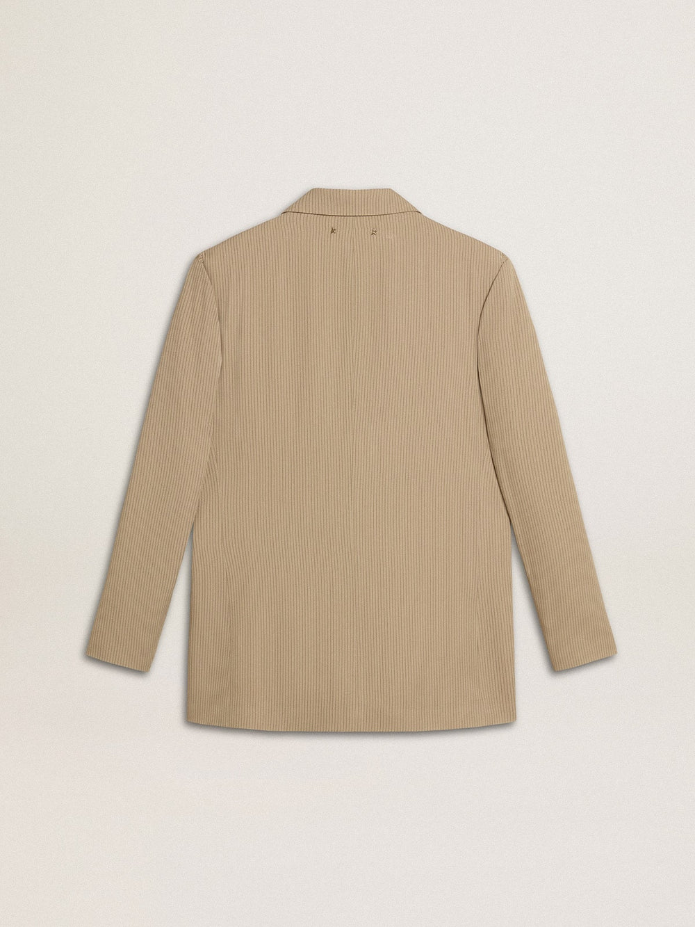 Golden Goose Women's beige pinstripe single-breasted jacket with an oversized fit