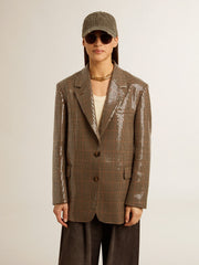Golden Goose Women's houndstooth jacket with all-over sequin embroidery