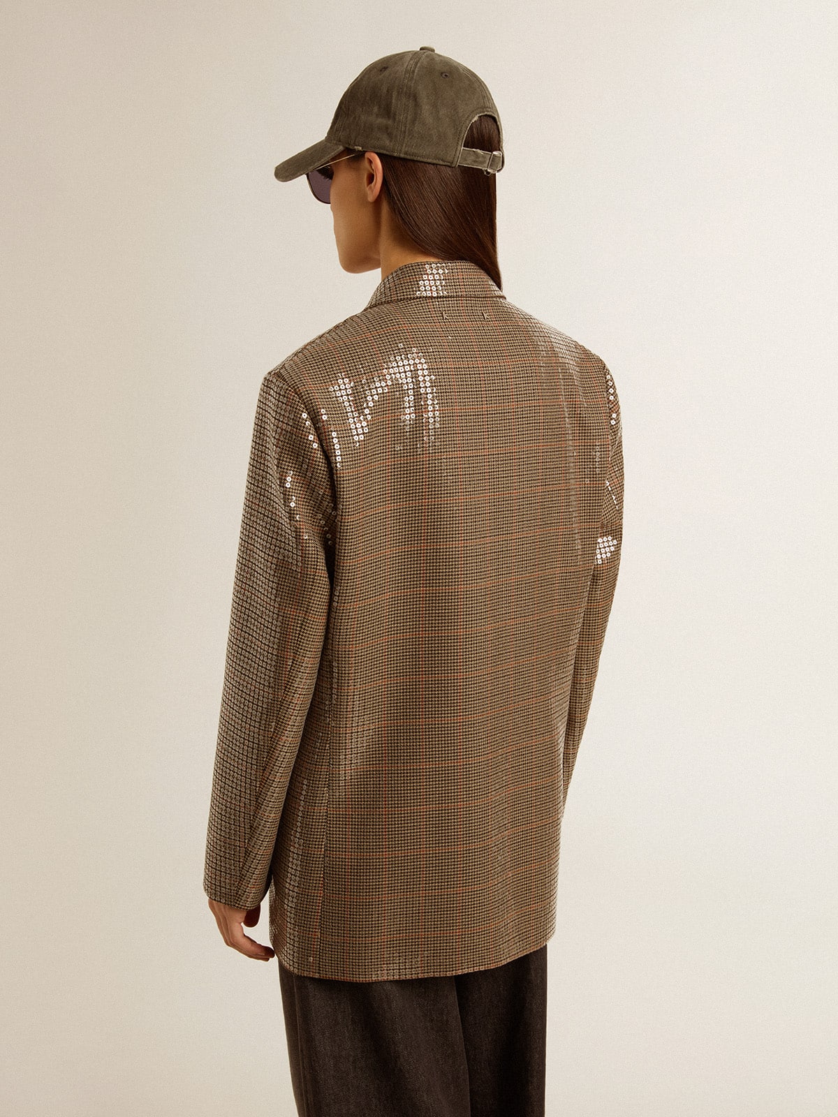 Golden Goose Women's houndstooth jacket with all-over sequin embroidery