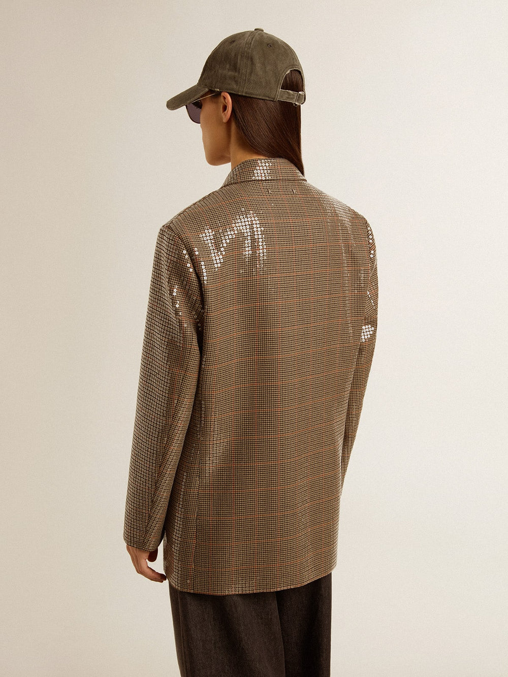 Golden Goose Women's houndstooth jacket with all-over sequin embroidery