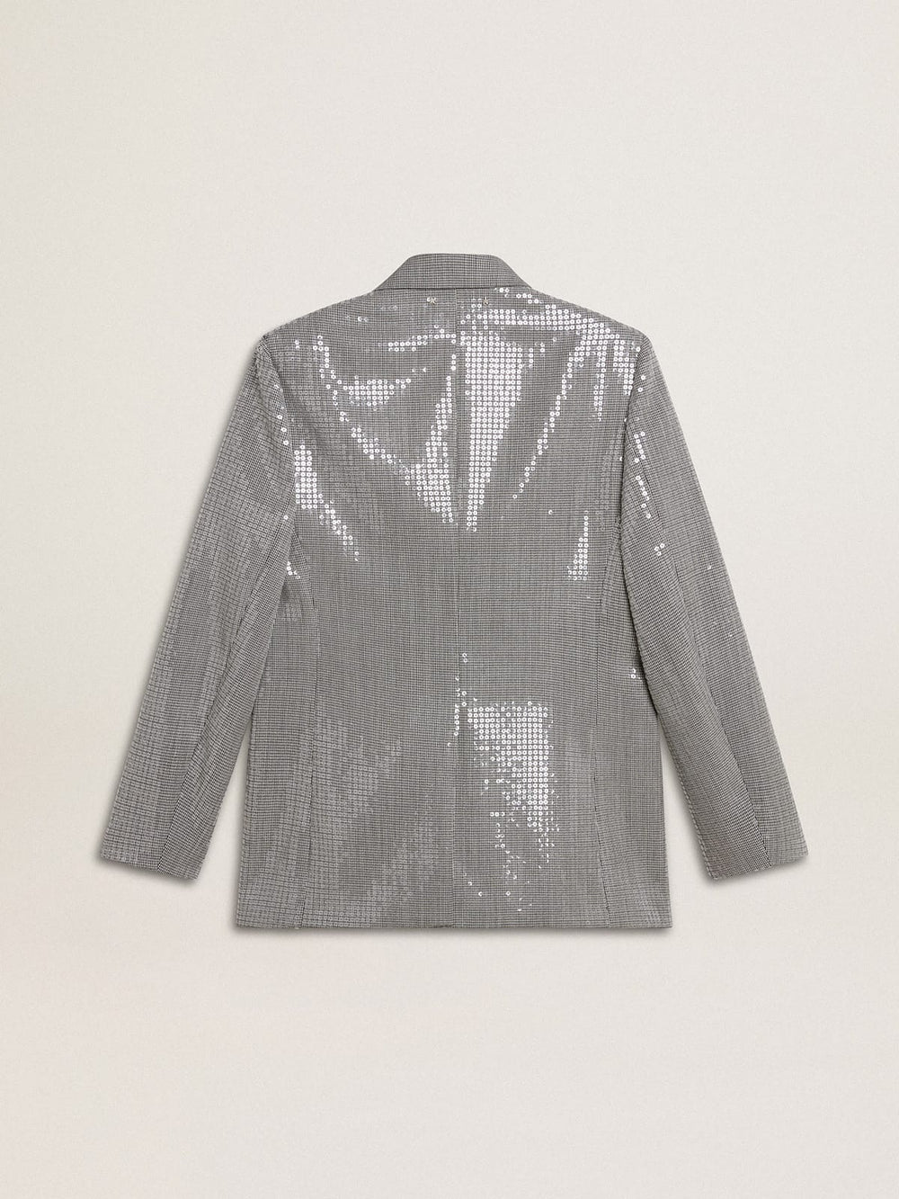 Golden Goose Double-breasted wool boyfriend jacket in micro houndstooth and sequins