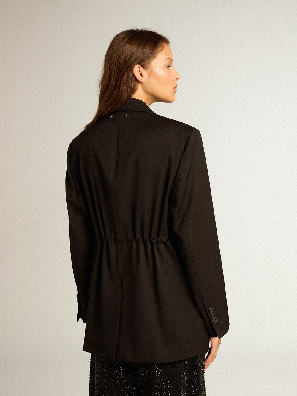 Golden Goose Women’s tuxedo jacket in black wool gabardine