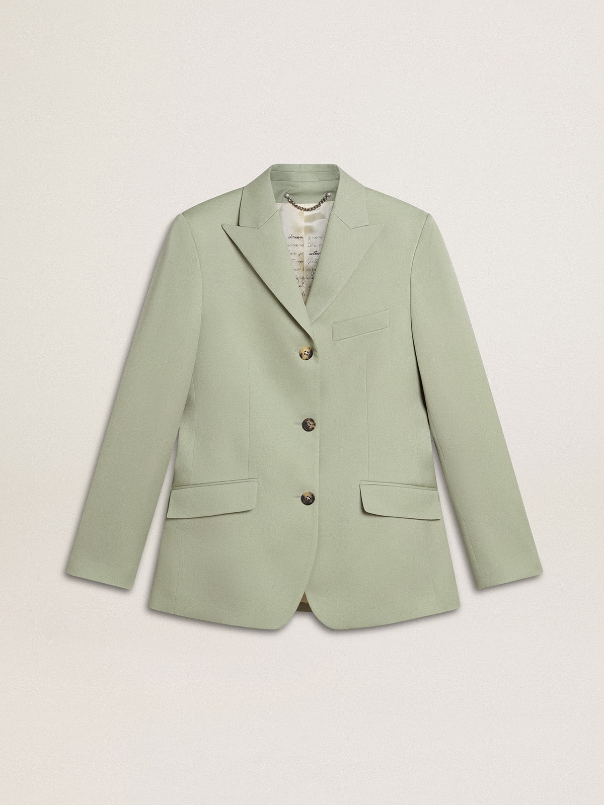 Golden Goose Women's blazer jacket in sage-green wool