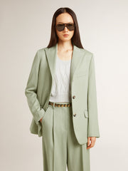 Golden Goose Women's blazer jacket in sage-green wool