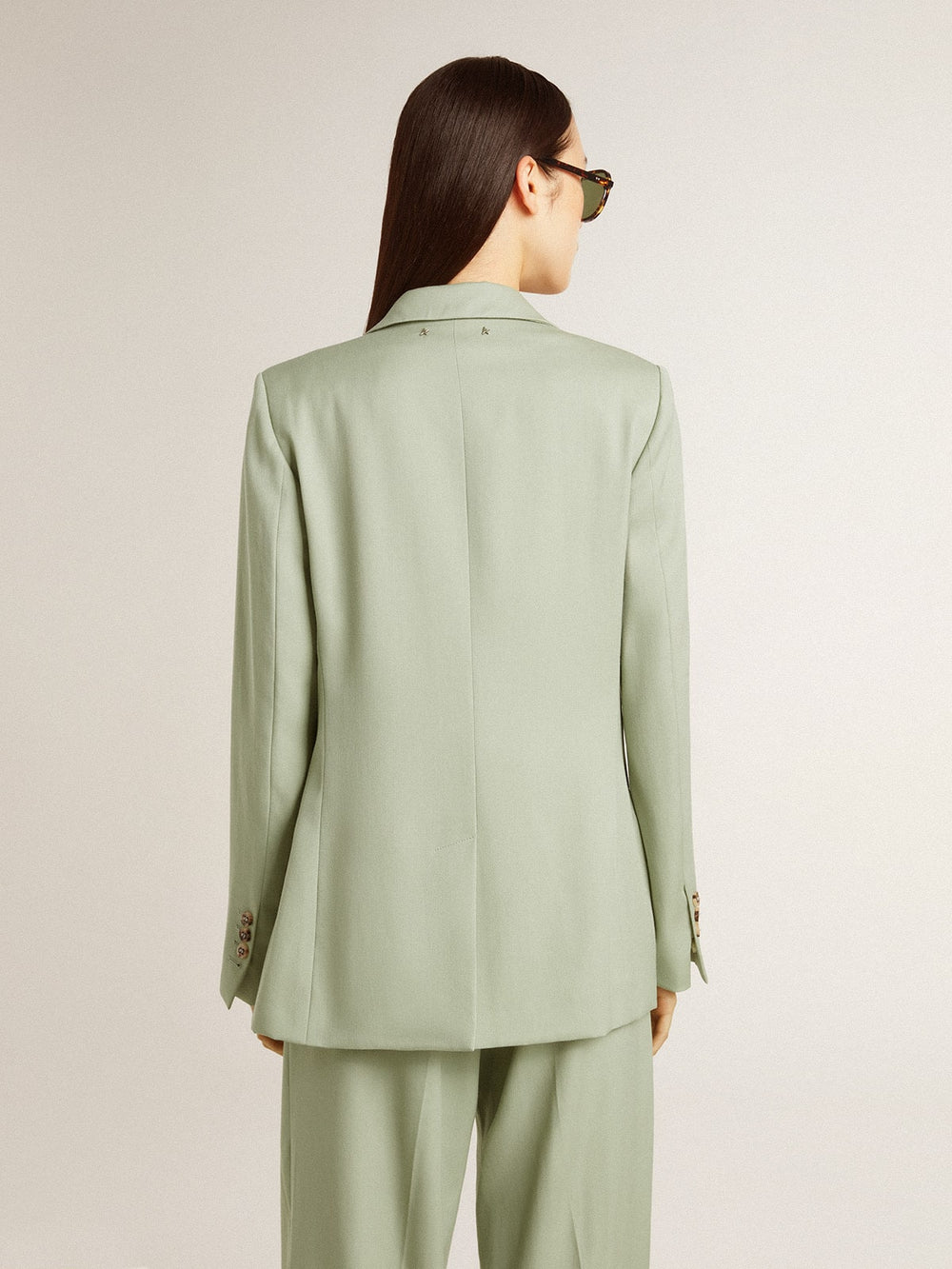 Golden Goose Women's blazer jacket in sage-green wool