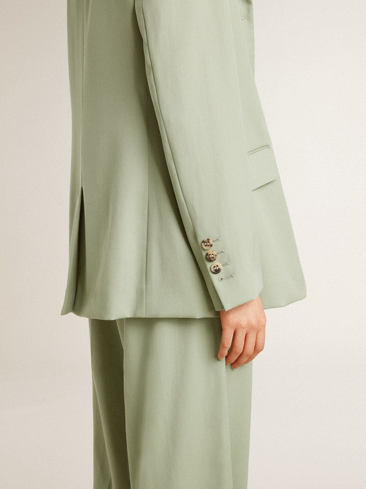 Golden Goose Women's blazer jacket in sage-green wool