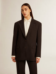 Golden Goose Women’s dark blue wool-blend blazer jacket