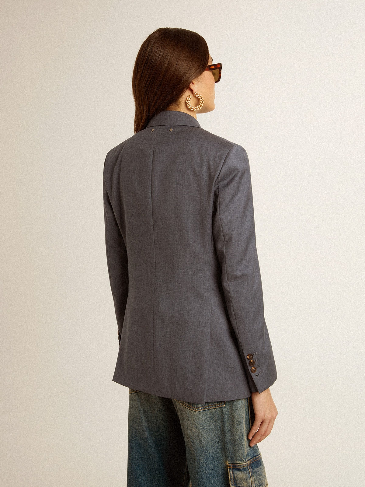 Golden Goose Women's double-breasted blazer in baby blue