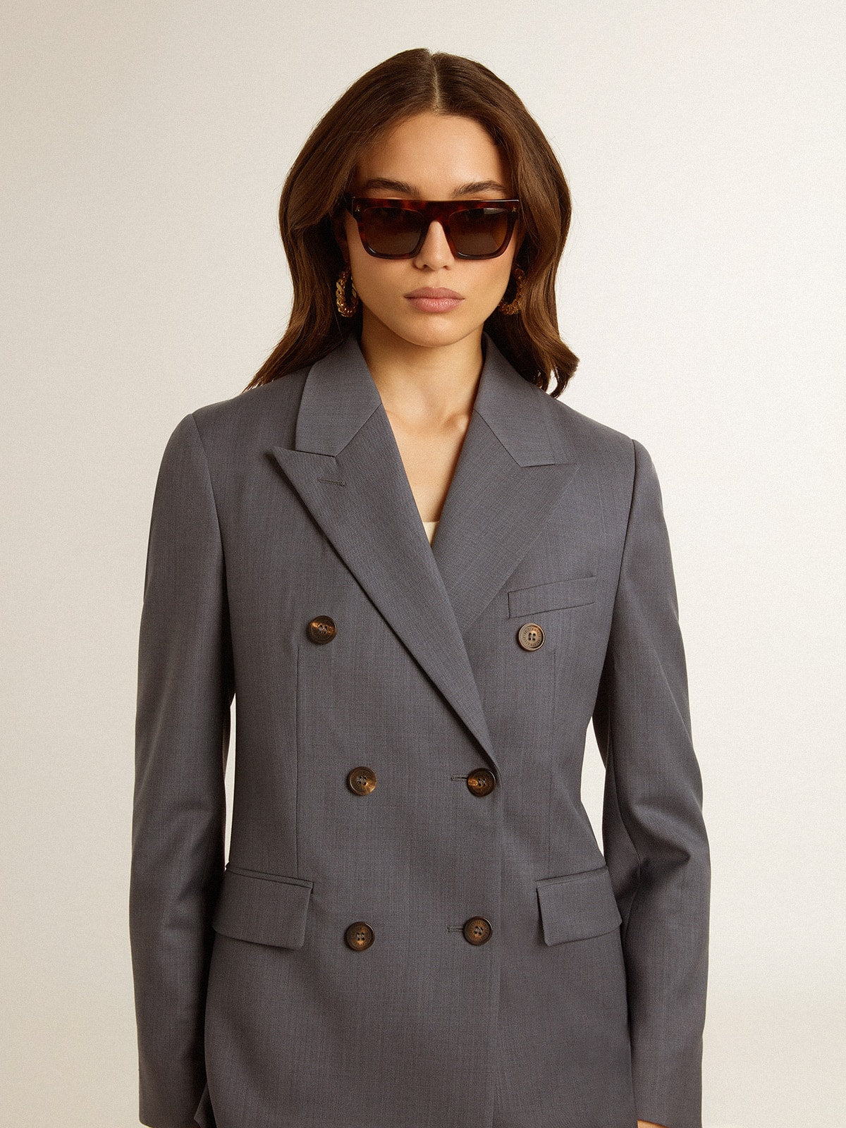 Golden Goose Women's double-breasted blazer in baby blue
