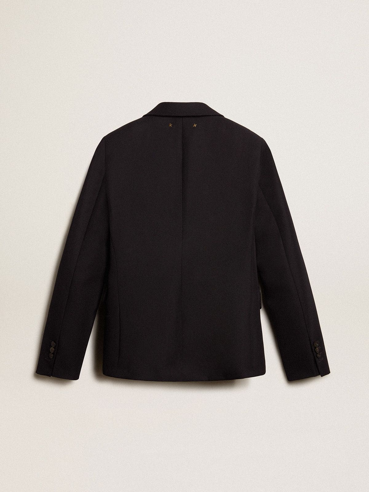 Golden Goose Women’s single-breasted blazer in dark blue wool gabardine