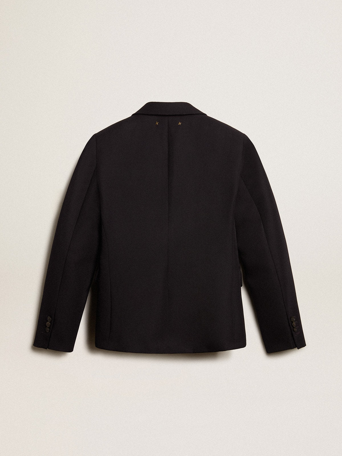 Golden Goose Women’s single-breasted blazer in dark blue wool gabardine