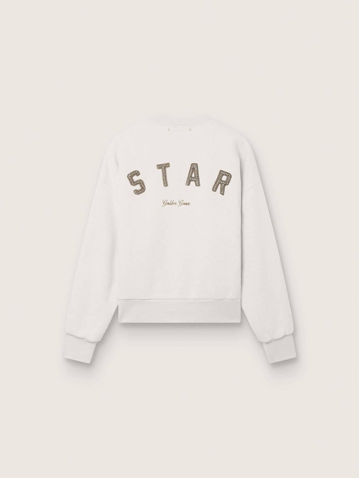Golden Goose Star unisex sweatshirt in gray cotton with embroidery and crystals