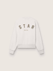 Golden Goose Star unisex sweatshirt in gray cotton with embroidery and crystals