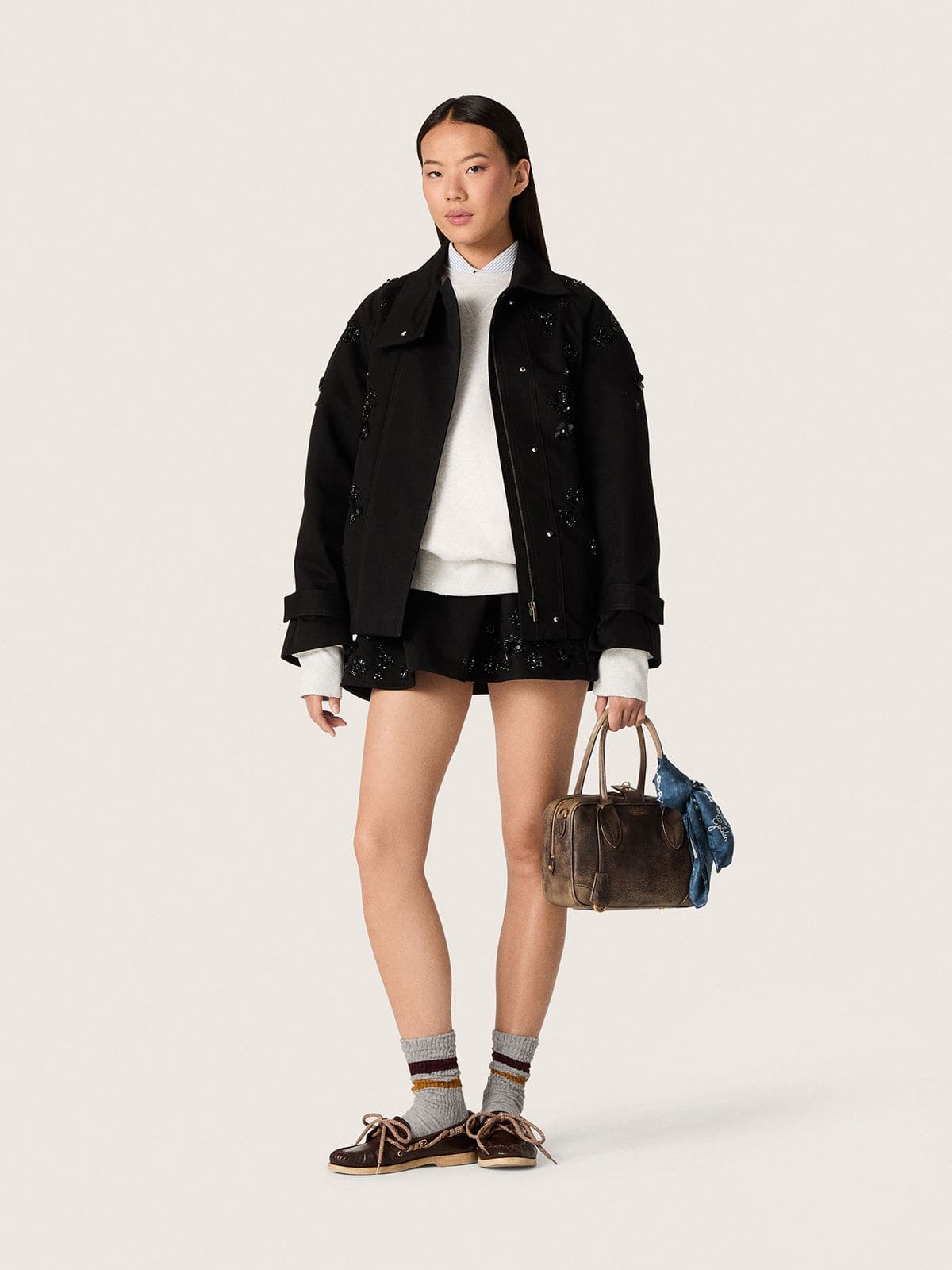 Golden Goose Star unisex sweatshirt in gray cotton with embroidery and crystals