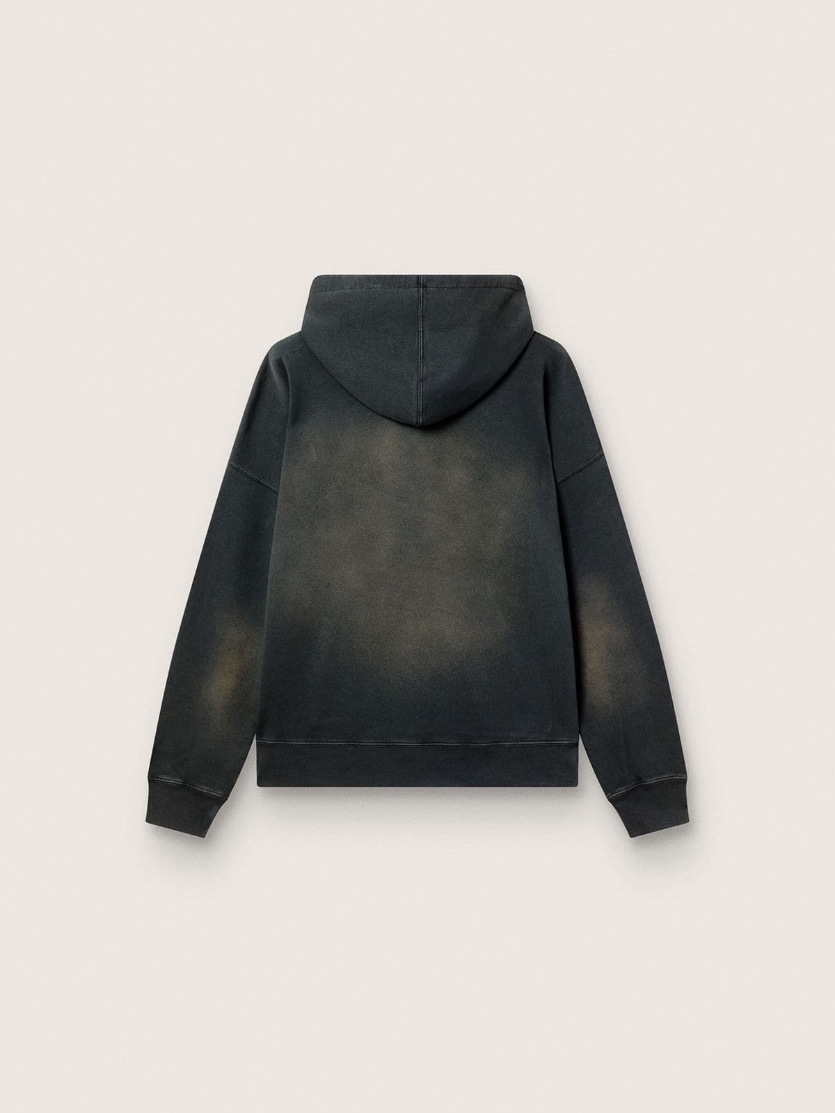 Golden Goose Unisex hooded sweatshirt in black cotton with a bleached effect
