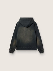Golden Goose Unisex hooded sweatshirt in black cotton with a bleached effect